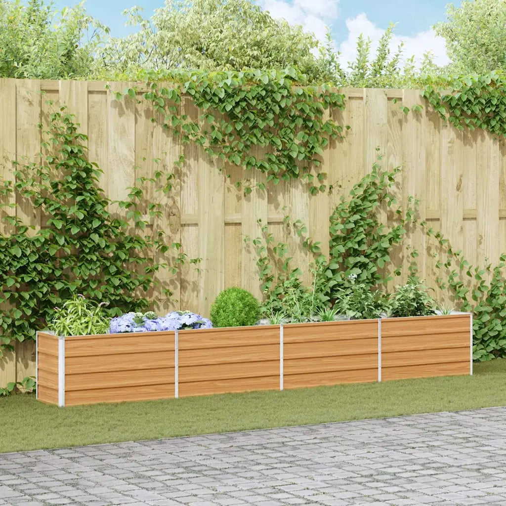 Fioriere | Cassetta per fiori | Letto rialzato da giardino Marrone Chiaro 320 x 40 x 45 cm