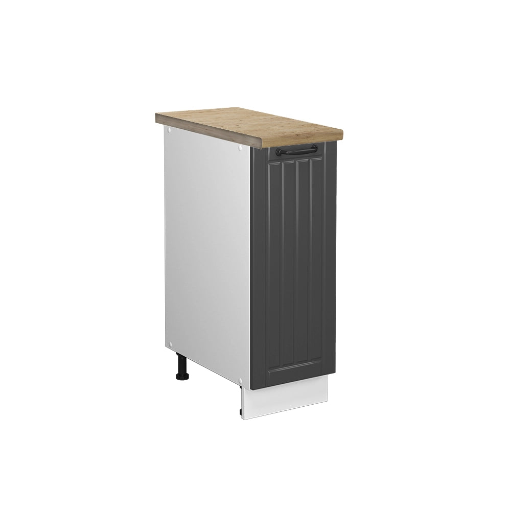 Armadio cucina dispensa alto Fame-Line Antracite rustico/Bianco 30 cm, PL Rovere Vicco