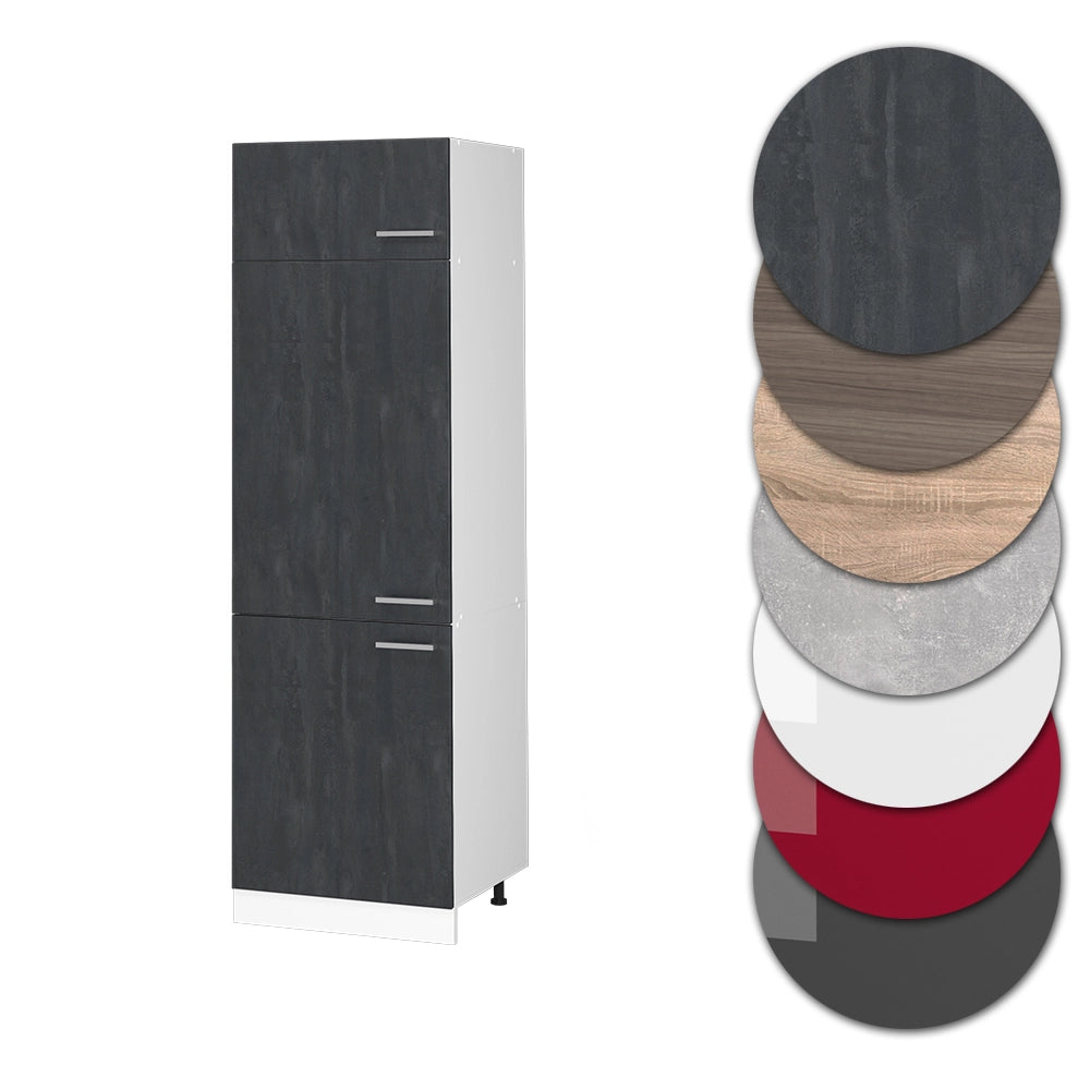 Vicco Armadio frigorifero Calcestruzzo nero 60 cm