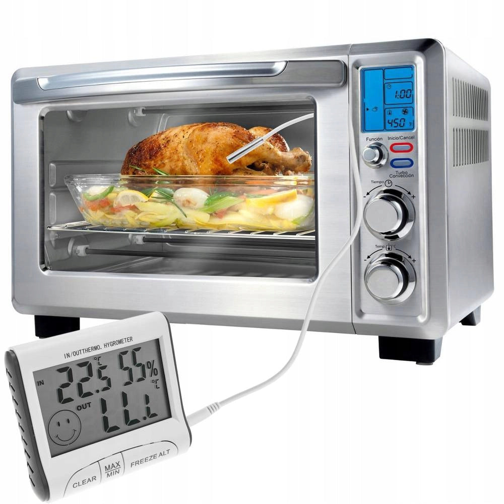 Stazione Meteo Digitale con Igrometro e Sensore Esterno – Display LCD, Magnete Integrato, Alimentazione LR44