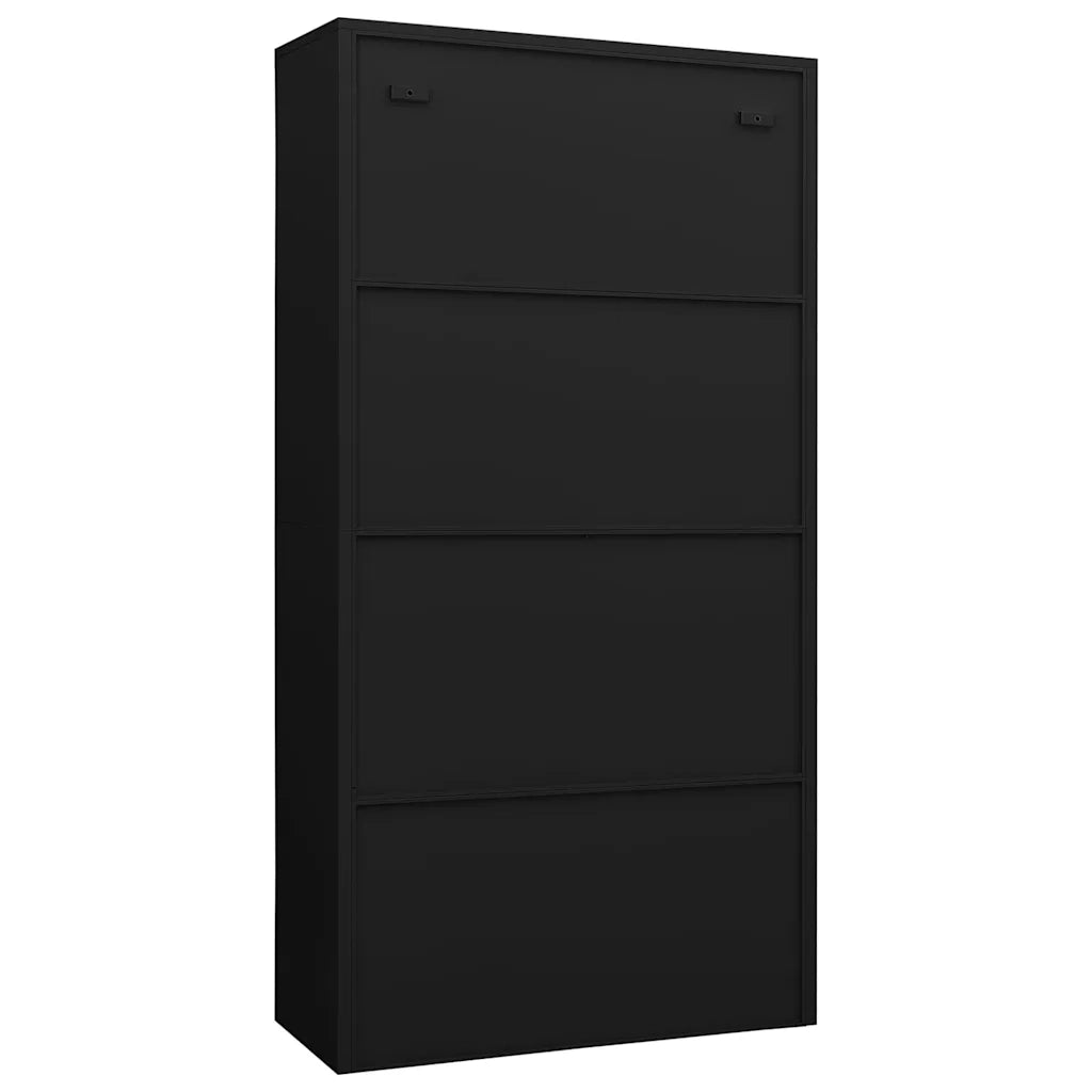 Armadio con Ripiani Nero 90x40x180 cm in Acciaio 335972