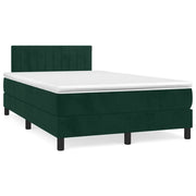 Giroletto a Molle con Materasso Verde Scuro 120x190 cm Velluto