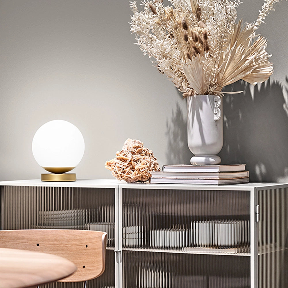 Lampada Da Scrivania Contemporanea Maga Metallo Oro Vetro 1 Luce G9