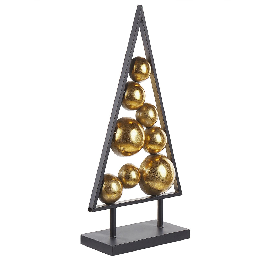 Statua decorativa Ornamenti natalizi in metallo Nero e dorato per albero di Natale