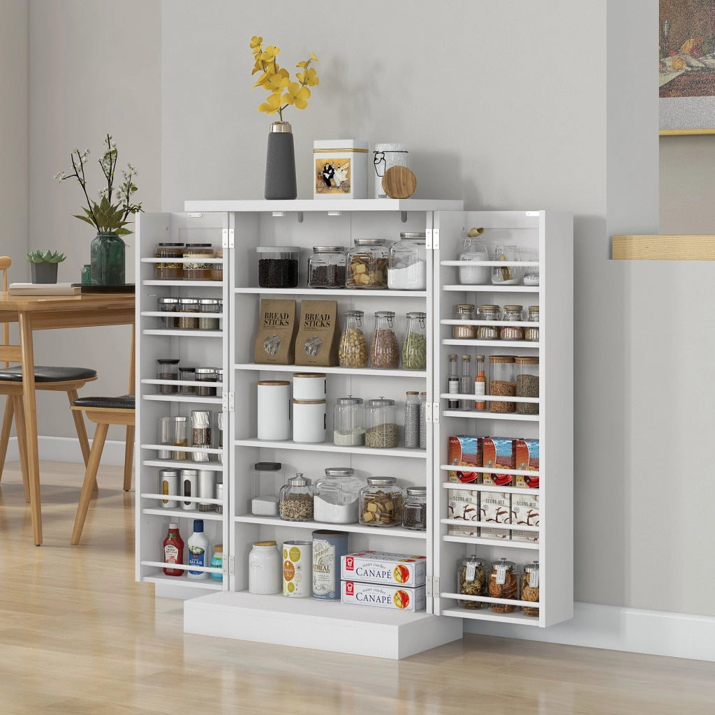 Armadio da Cucina con Ripiani e Porte ¨C zephmum ¨C Bianco 60x30x104 cm