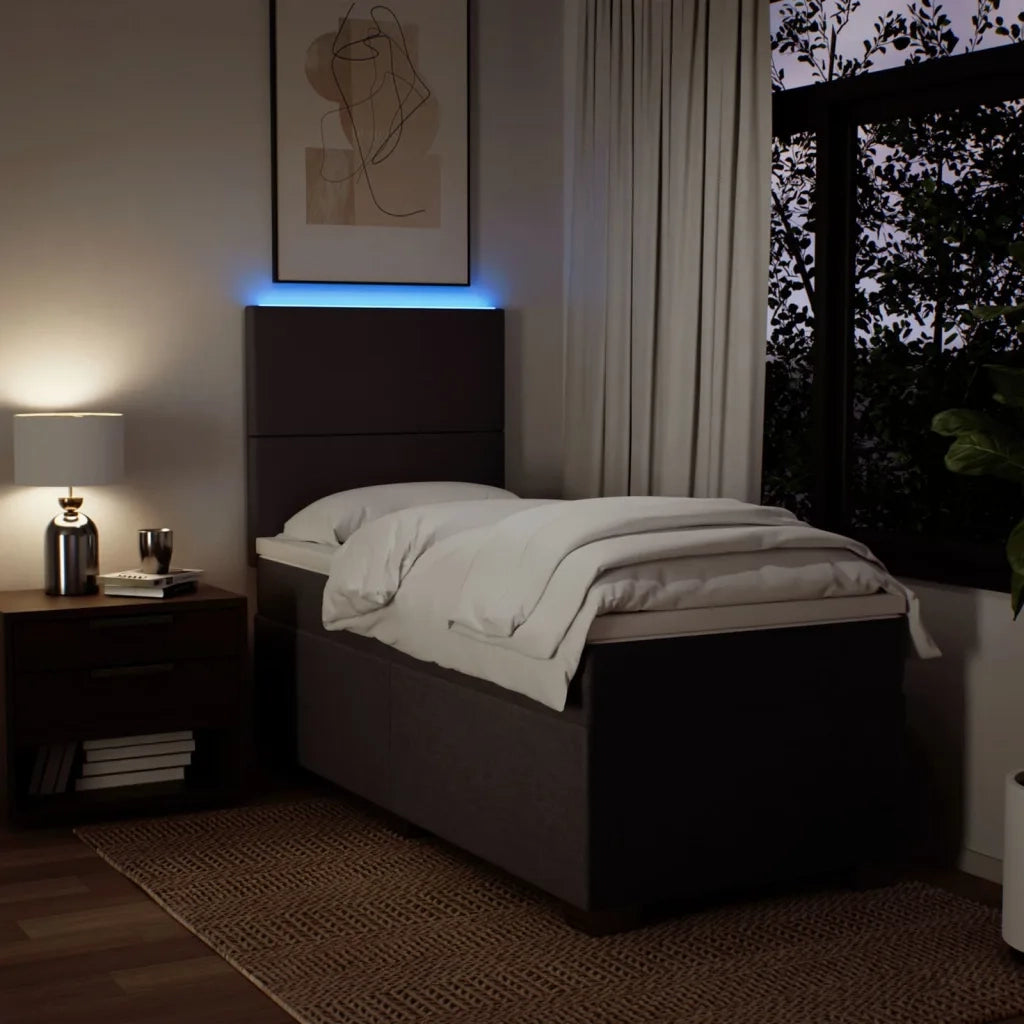 Giroletto a Molle con Materasso Marrone Scuro 80x200 cm Tessuto 3292611