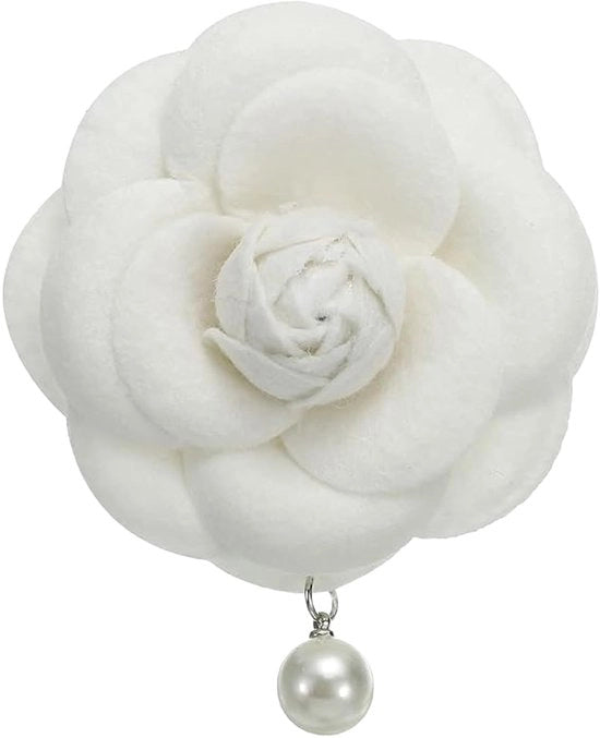 Broches eleganti con fiori di camelie - accessorio perfetto per donne - lana d'arte