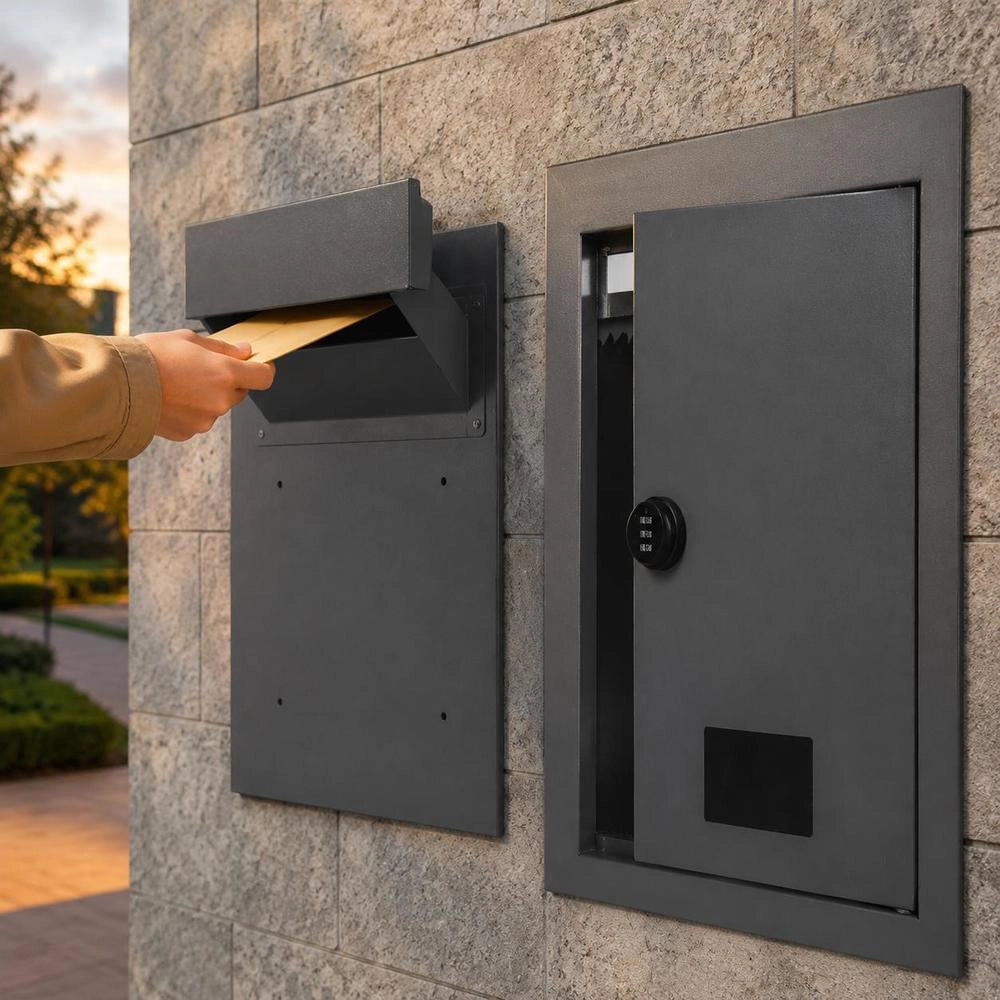 Through-the-wall Mailbox, Built-in Mailbox, 320x158x430mm, Dark Grey