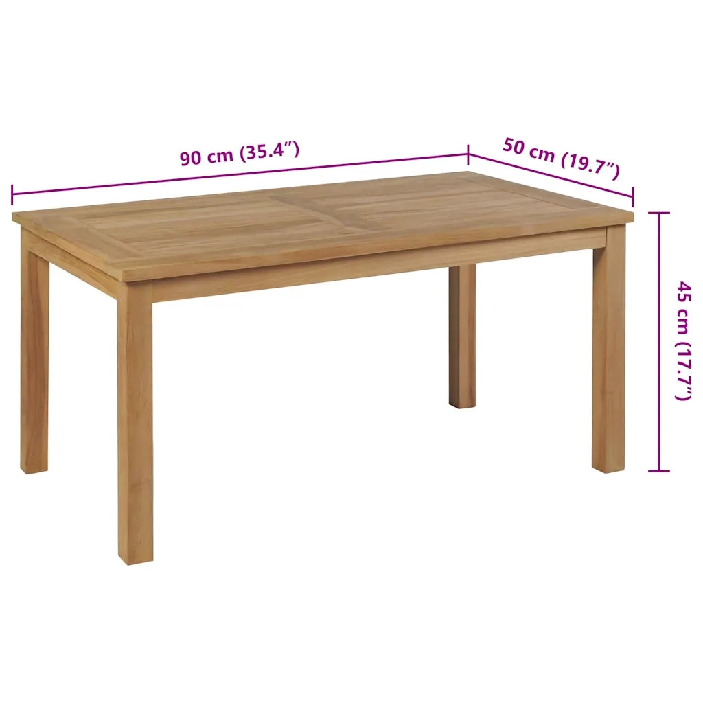 Tavolino da Salotto-Tavolino da soggiorno-Tavolo in Legno di Teak 90x50x45 cm