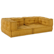 Divano Modulare a 2 Posti Giallo 140x70x36 in Tessuto