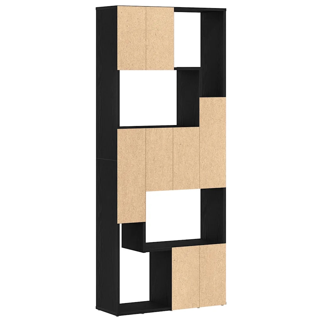 Libreria-Scaffale per Libri-Mobile di Stoccaggio Rovere Nero 67x24x161 cm in Legno Multistrato