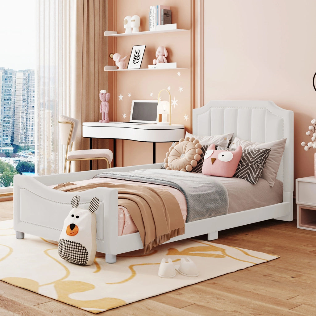 Letto per Bambini 90x200 cm; Letto Singolo - Divano; con Sponda - Flanella - Beige