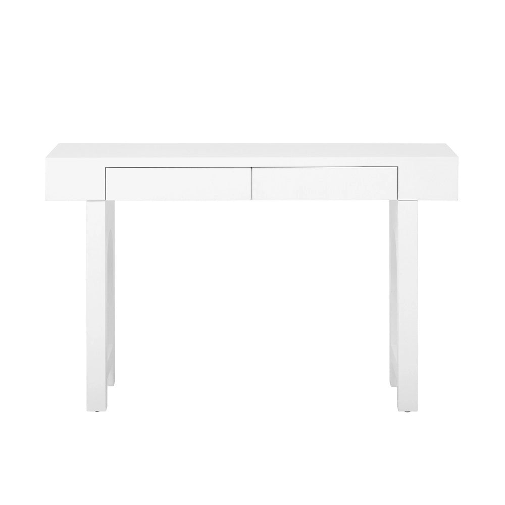 Consolle Ingresso con Cassetti e Presa Elettrica ¨C MINIMAL ¨C Bianco, Slim, Salvaspazio