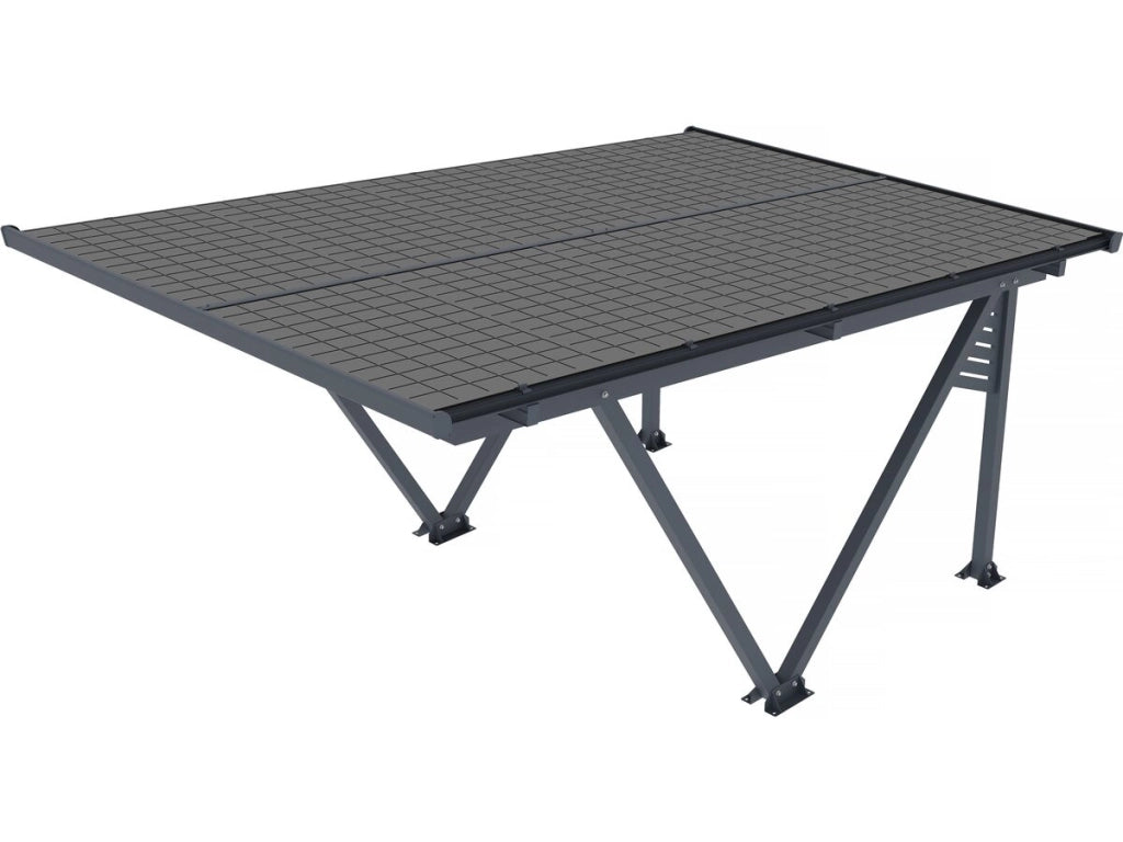 Ombrellone per posto auto coperto solare con pannelli fotovoltaici - 366 x 575 x 366 cm - Grigio - 4,1 kW