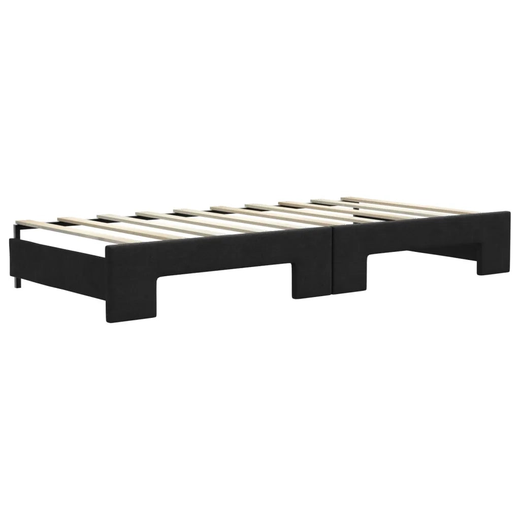 Divano Letto Estraibile con Materassi Nero 90x190 cm in Tessuto 3196608