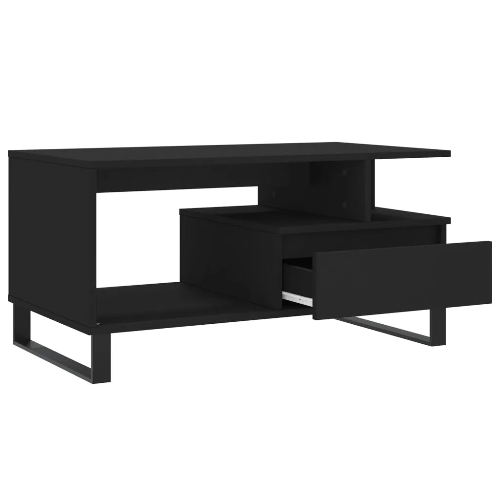 Tavolino da Salotto Nero 90x49x45 cm in Legno Multistrato 831029