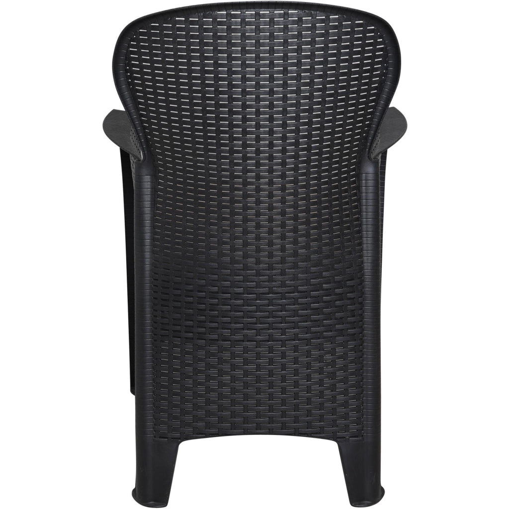 Sedia da esterno Amilton, Seduta da giardino, Poltrona outdoor effetto rattan, 100 % Made in Italy, Cm 60x58h89, Antracite