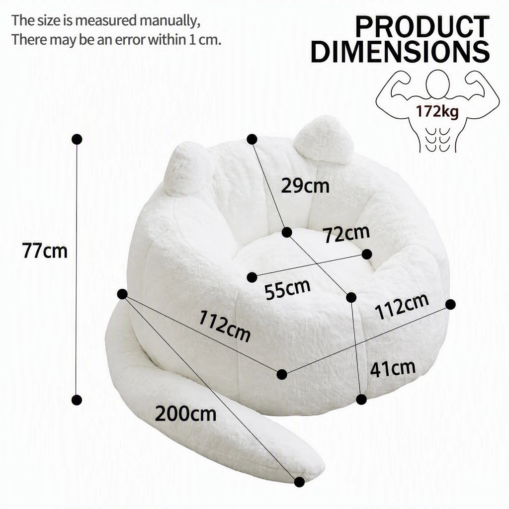 DIVANO a forma di loto in peluche bianco