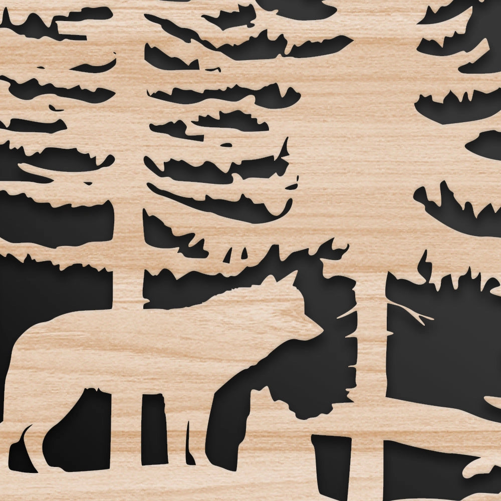 MOUNTAIN - Quadro arredo LASERCUT composito Legno e PVC Misura: 70x140 cm
