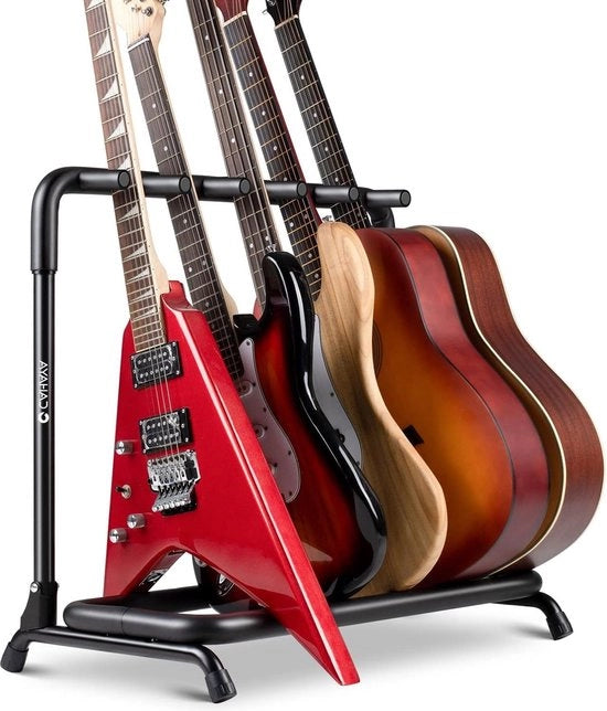 Supporto per chitarra pieghevole a 5 posizioni con tubo spesso e rivestimento in gomma schiuma - adatto a tutti i tipi di chitarra
