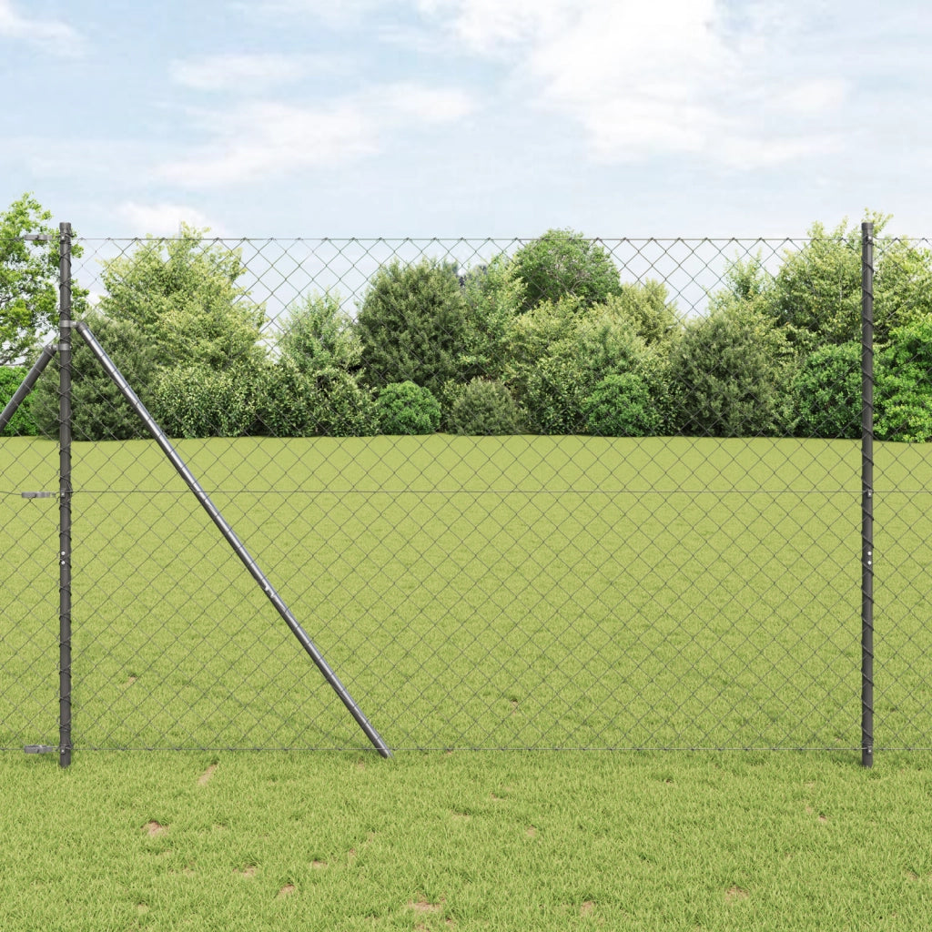 Recinzione in rete metallica Set di 2 Grigio Acciaio 25 x 1.5 m