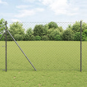 Recinzione in rete metallica Set di 2 Grigio Acciaio 25 x 1.5 m