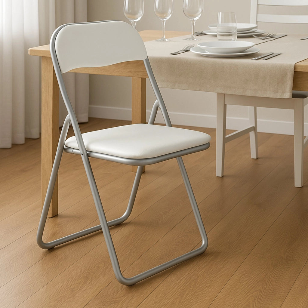 Sedia Antenore, colore bianco, Misure 43 x 47 x 78 cm