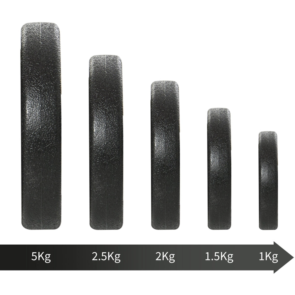 Set 2 Manubri con 12 Dischi Gommati 50 Kg in Acciaio