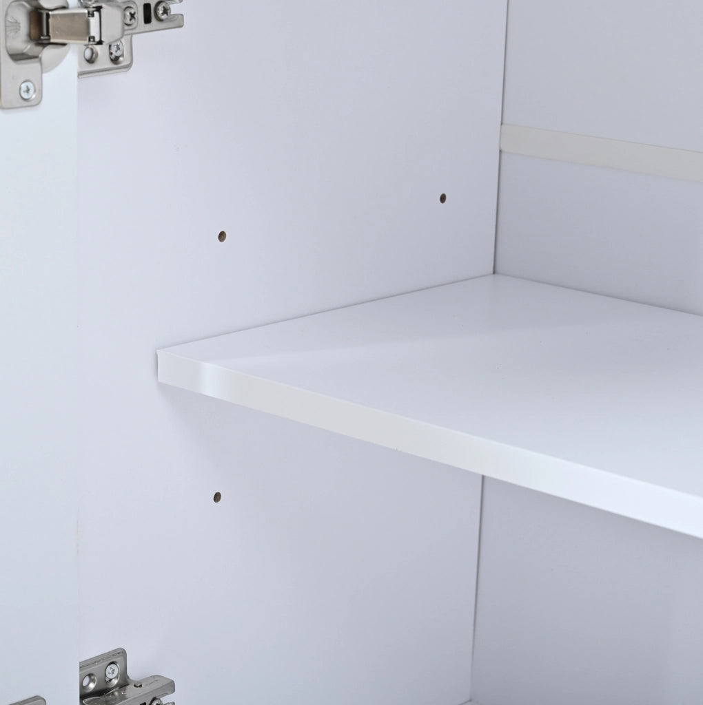 Mobile contenitore bianco 120x35x80 cm con 3 cassetti, 3 porte e ripiani regolabili