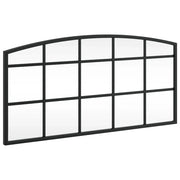 Specchio da Parete-Specchio a muro Nero 60x30 cm Arco in Ferro