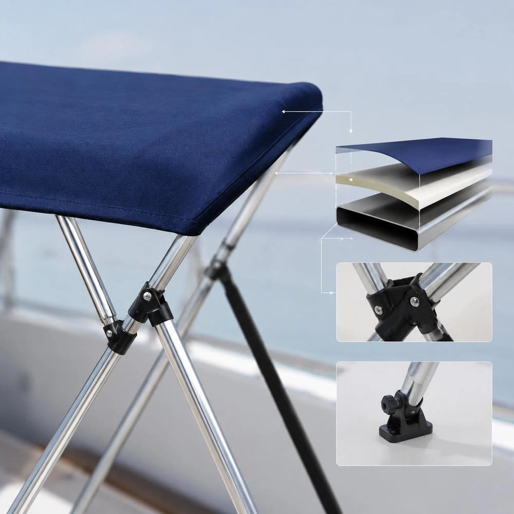 4-Bow Bimini Top Blue 243x210x137 Cm