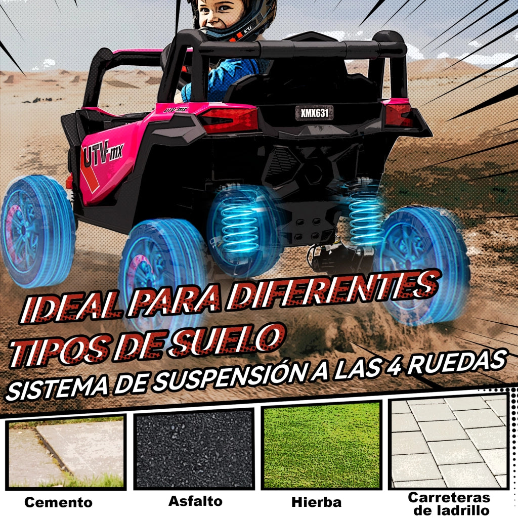 Auto Elettrica per Bambini UTV 12V ¨C Xylo ¨C Rosa con Telecomando 2,4G
