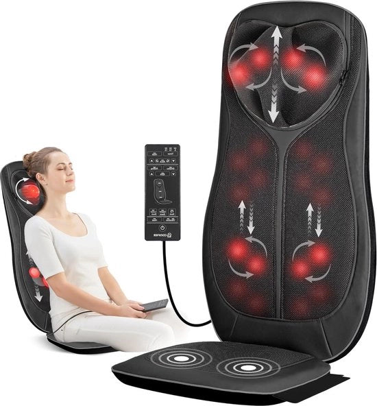 Cuscino massaggiante con rotella per le ginocchia, vibrazione, calore, massaggi per collo, spalle e schiena, dono, materassino per massaggi