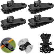 Set di cerniere per tenda - kit di cerniere pesanti - cerniere per tenda - bungee per tenda - cerniera per capotto - cerniera per luifel - nero