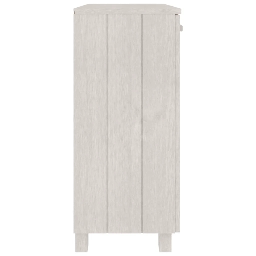 Credenza HAMAR Bianca 85x35x80 cm in Legno Massello di Pino 340493