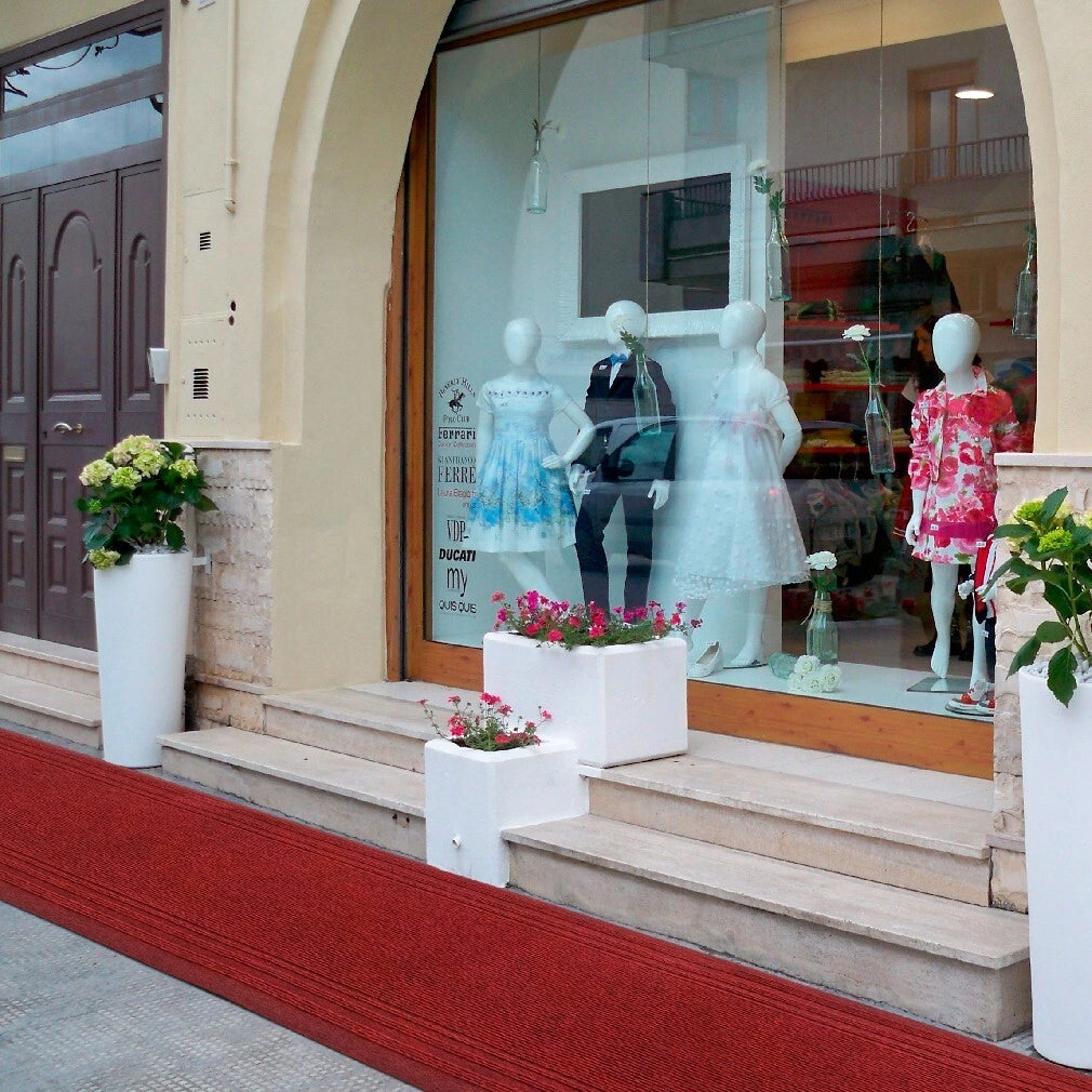 Tappeto Passatoia Antiscivolo 67x180 cm Interno Esterno Corridoio Scala Assorbente Bordeaux