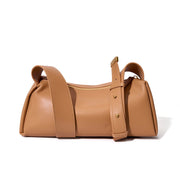 Borsa a tracolla piccola da donna in vera pelle, marrone