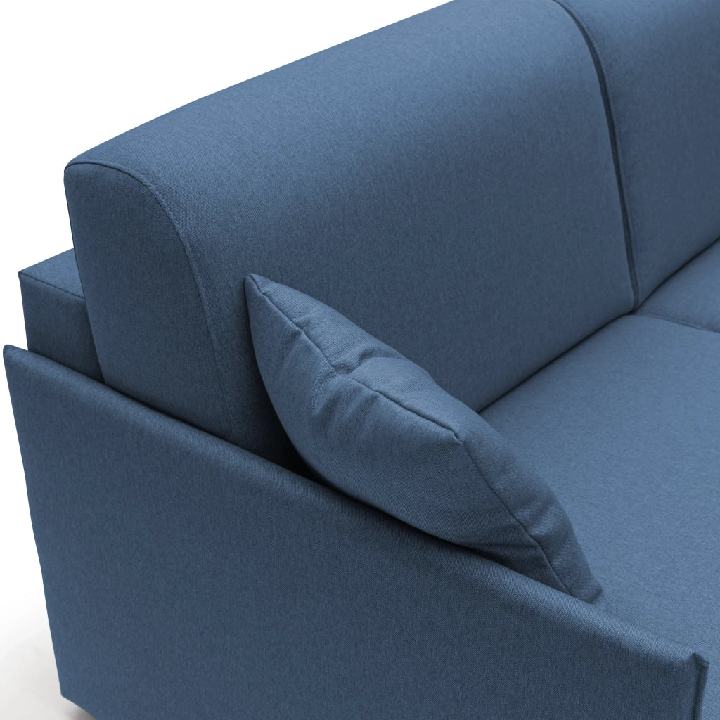 Evans Divano letto matrimoniale in tessuto impermeabile T13 149 cm (mat. 120x197) blu