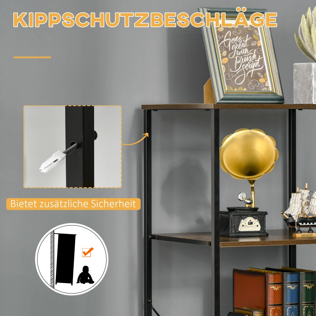 Cassettiera con scaffali aperti e telaio in acciaio ¨C zephmum ¨C 44x40x155 cm