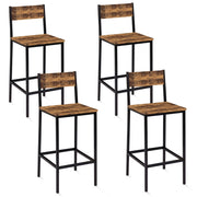 IDMarket - Lote de 4 taburetes de bar DAYTON con respaldo silla de cocina de diseño industrial