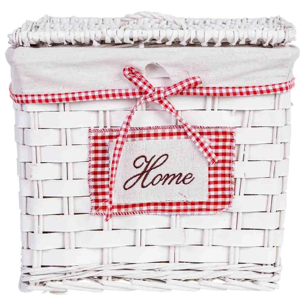 Cesto portabiancheria in vimini grigio 32x32x28h cm