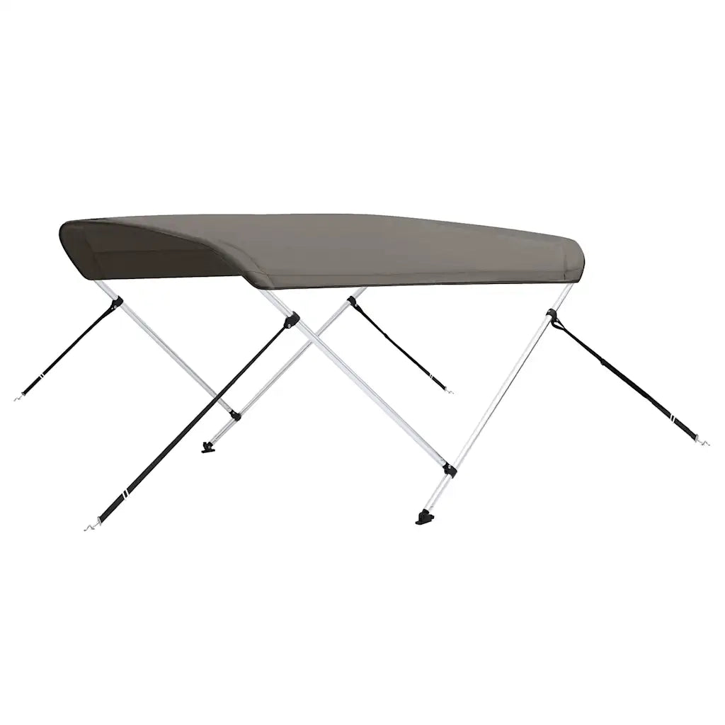 Bimini di Prua con Tendalino 2 Archi Grigio 150x120x110 cm 94792