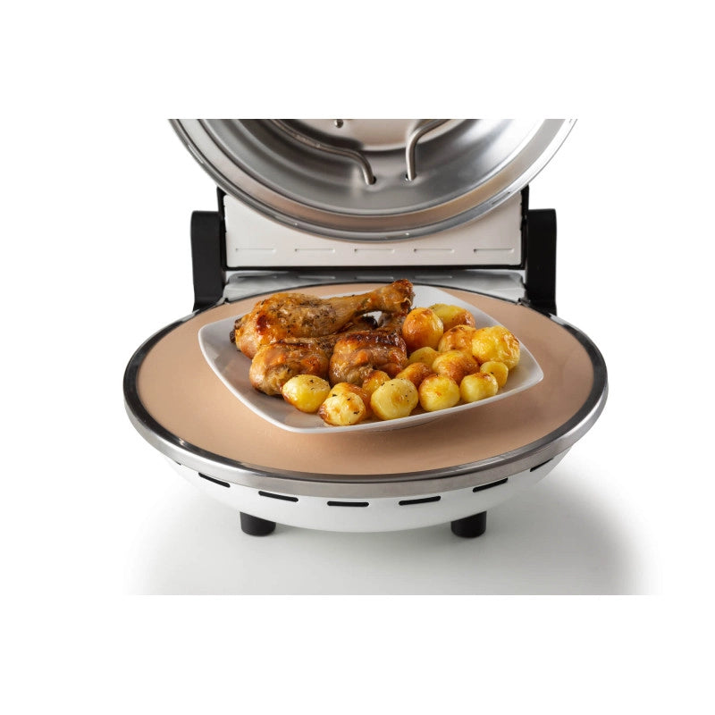 Forno Pizza - 4 Minuti - Piastra in Pietra Refrattaria - 1200W - Nero