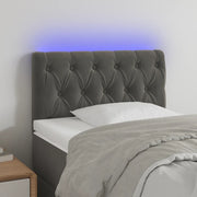 Testiera a LED-Testata con LED Grigio Scuro 80x7x78/88 cm in Velluto