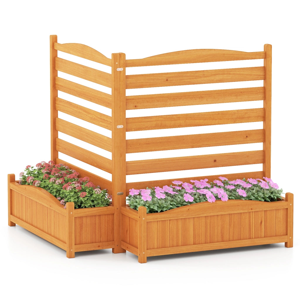 Recinzione condizionatore fioriera schermo privacy legno esterno 2 pannelli-Recinzione autoportante senza scavo decorativa giardino