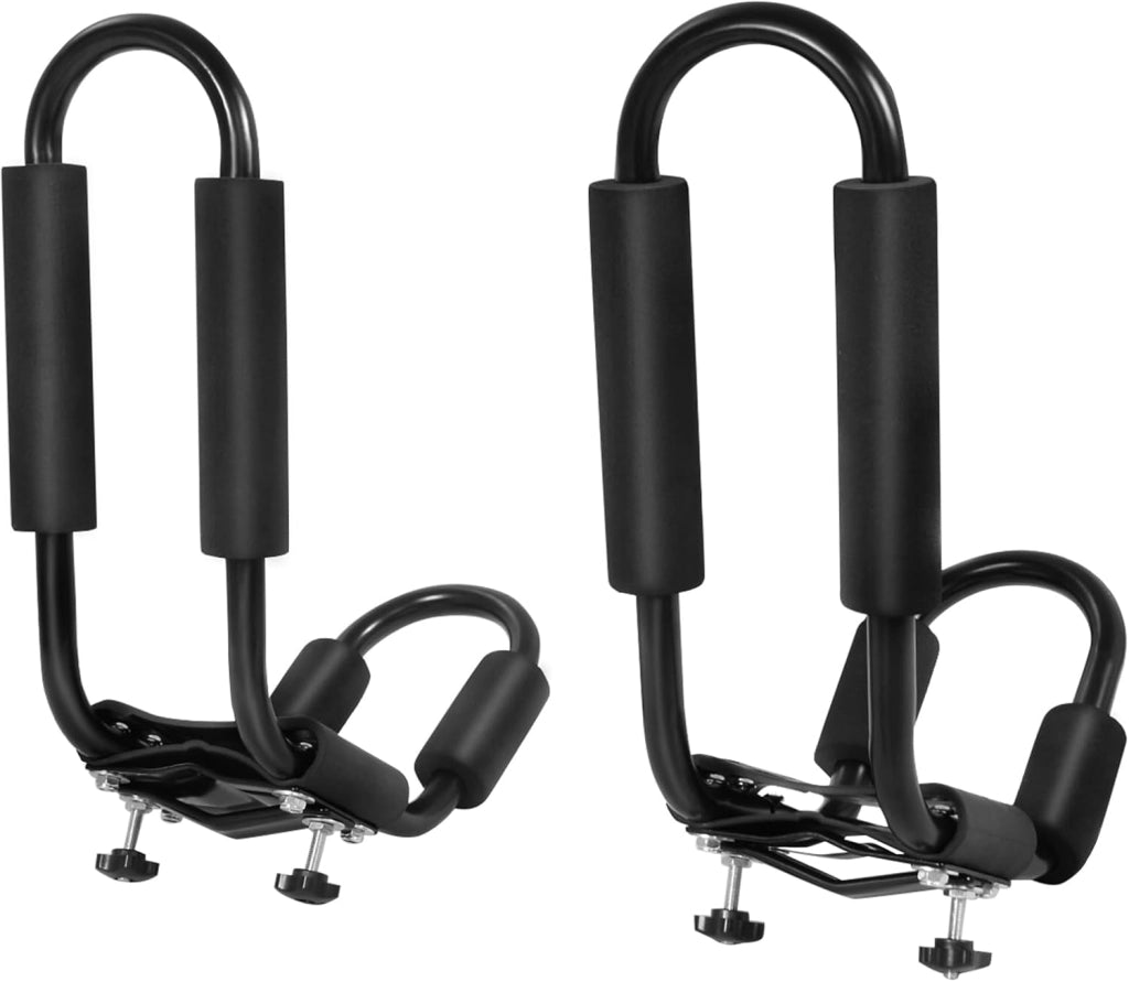 4 Pezzi Supporto da Portapacchi per Auto Porta kayak per Tetto dell'Auto a Forma U con 4 Cinghie Incluse