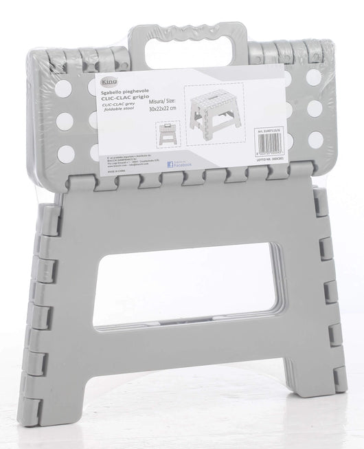 Sgabello Pieghevole 30x22x22 cm in Polipropilene Grigio