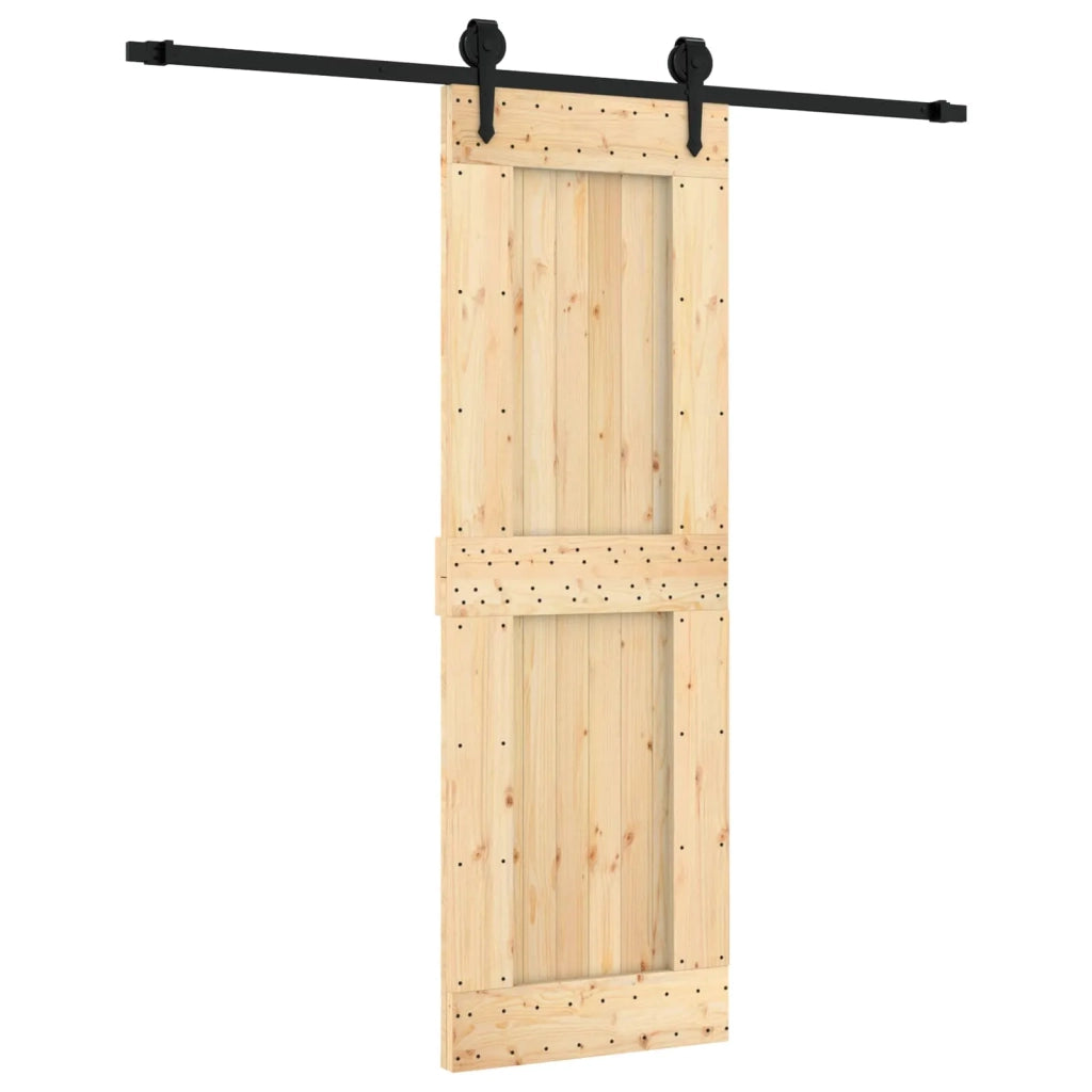 Porta scorrevole Naturale e Nero 70 x 210 cm 3445158