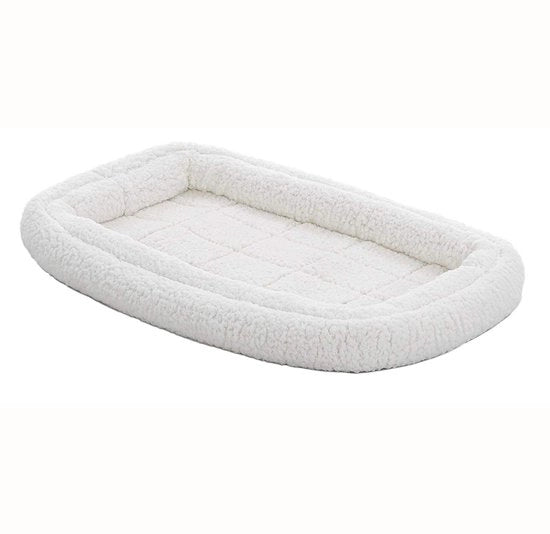 Cuscino per Animali Modello 40322-FS, 56 cm, Cuscino in Felpa per Cani e Gatti, Comodo Cuscino, Ideale per Piccoli Rasse Canine, Adatto per Sedili da 56 cm, Resistente a Lavatrice e Asciugatrice, Bianco