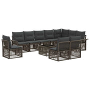 Set Divano da Giardino 11 pcs Grigio polyrattan 3434861